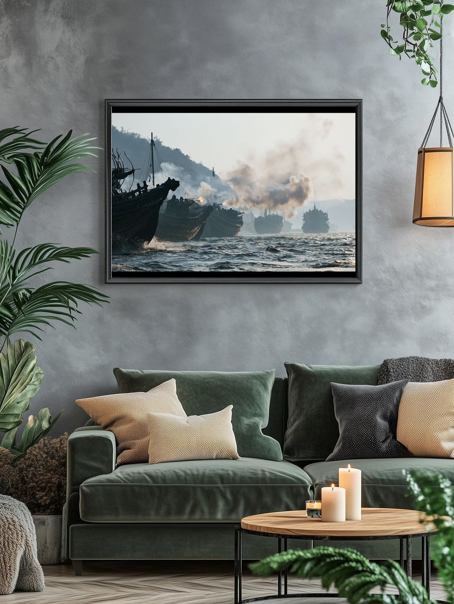 Naval Battle Scene Photography Poster. — room view 4