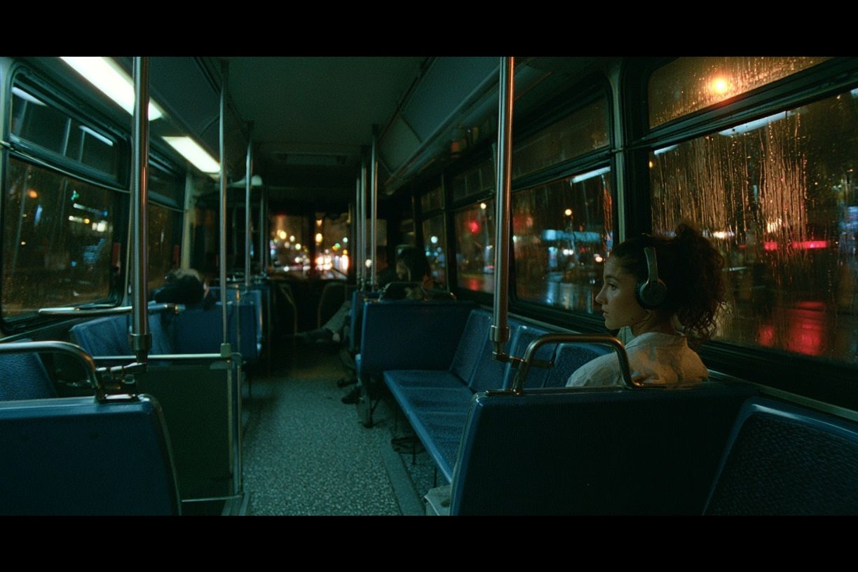 Night Bus Interior Photography Poster. poster — photography art