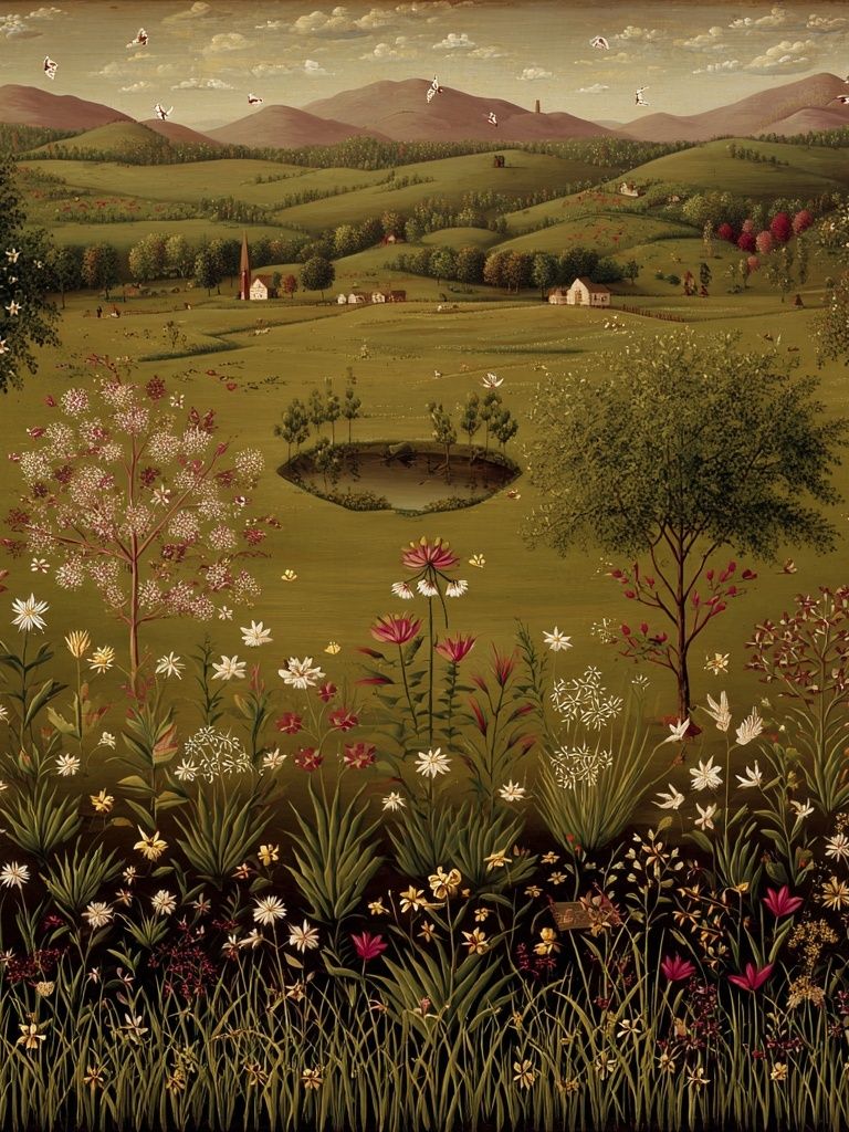 Serene Countryside Landscape Poster.