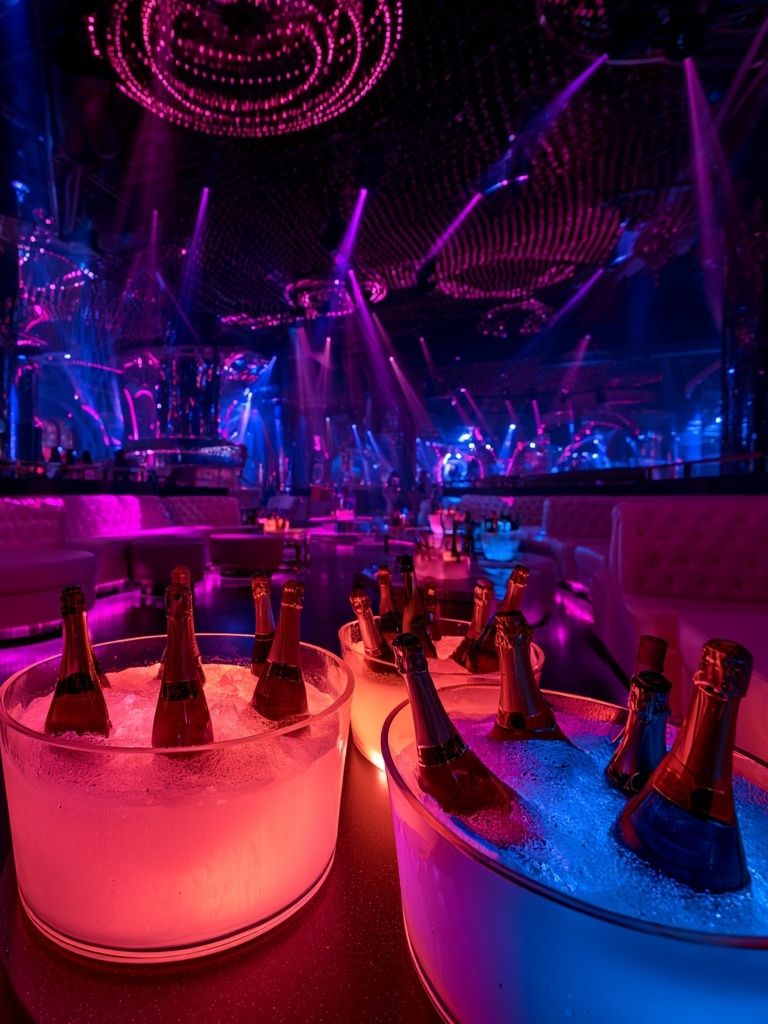 Neon Nightclub Champagne Poster. poster — photography art