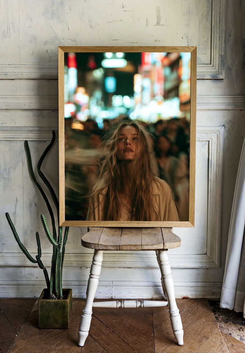 Neon City Portrait Poster. — room view 1