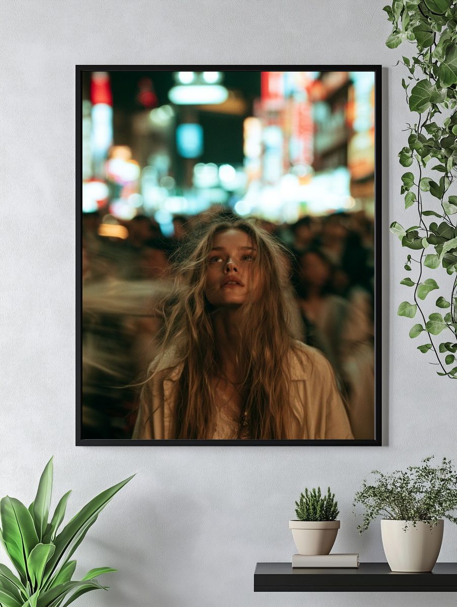 Neon City Portrait Poster. — room view 4