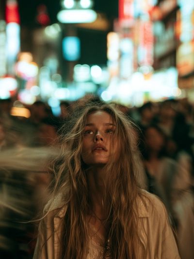Neon City Portrait Poster. poster