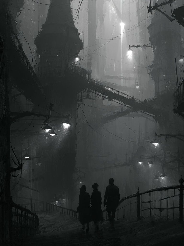 Noir Cityscape Photography Poster. poster detail