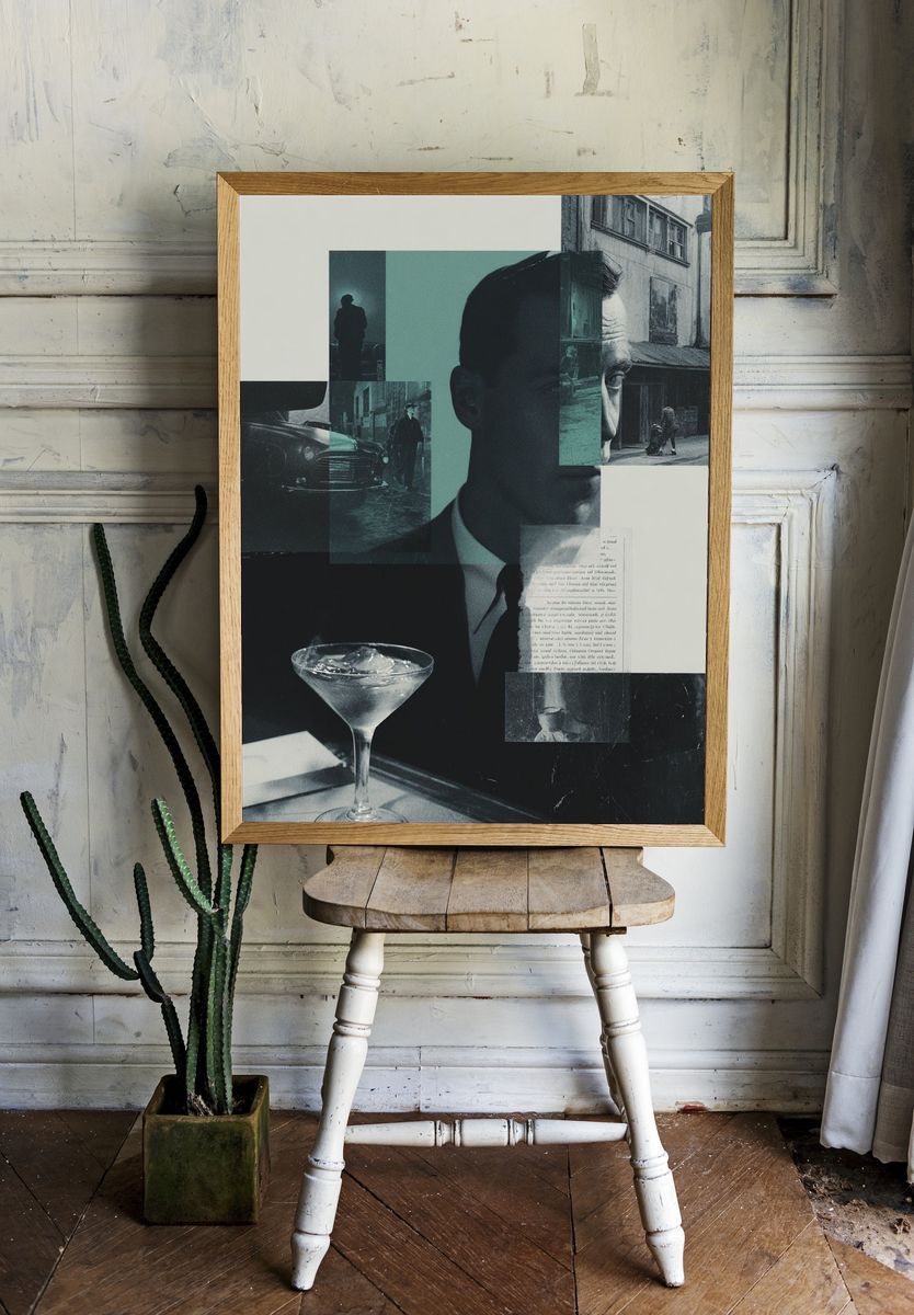 Noir Collage — Vintage Print. — room view 1