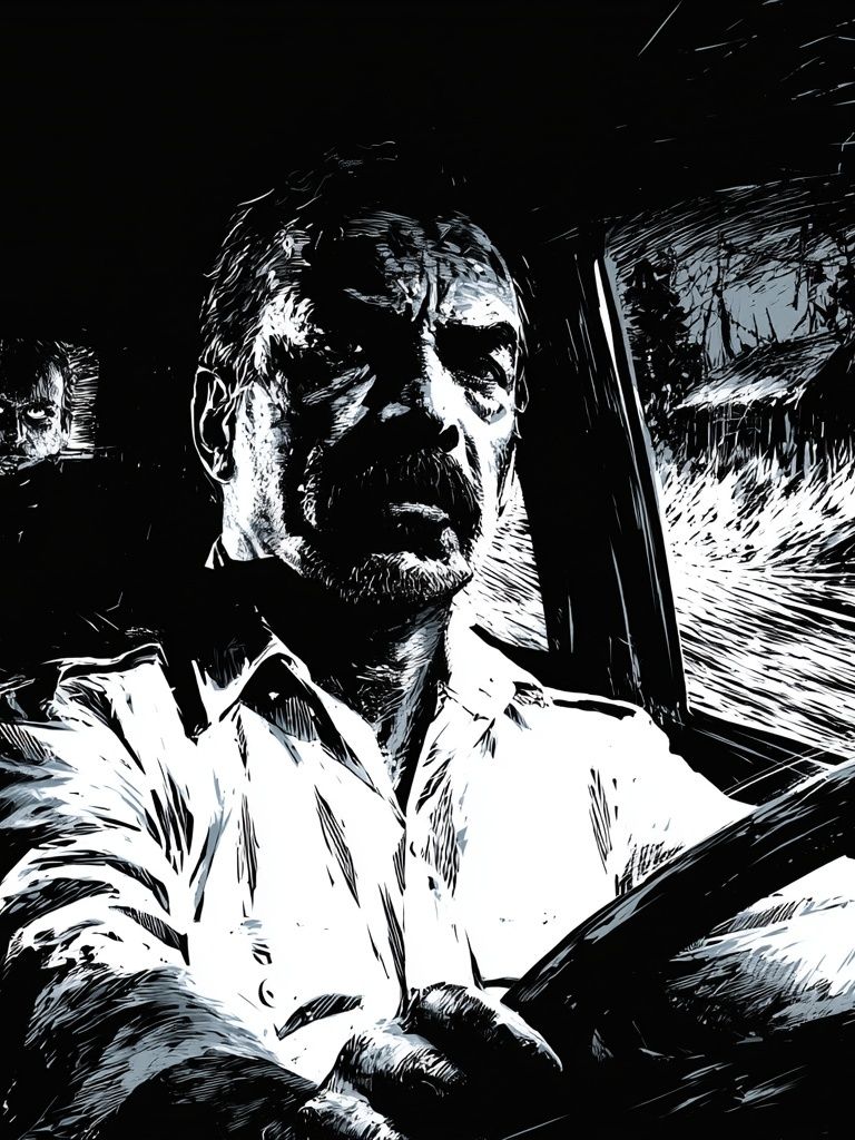 Noir Driver Portrait Print. poster — photography art