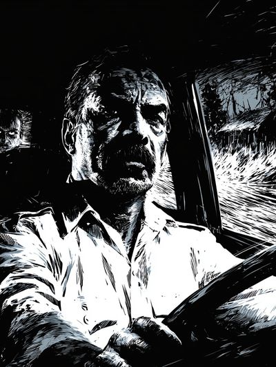 Noir Driver Portrait Print. poster print
