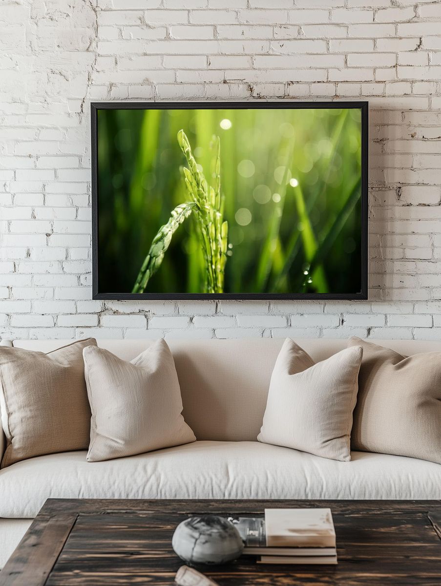 Morning Dew on Grass — Nature Print. — room view 1