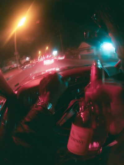 Neon Night Drive Photography Poster. poster print