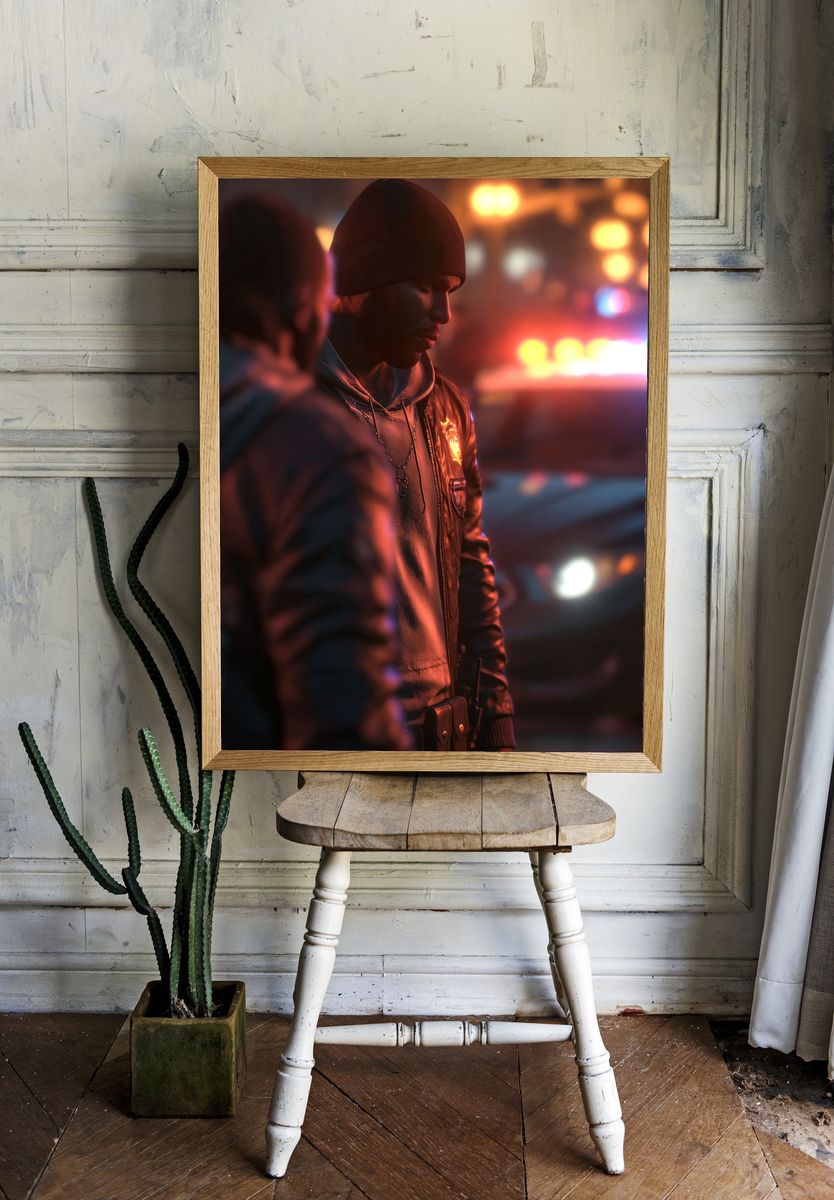 Neon Street Portrait Print. — room view 1