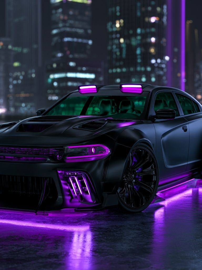 Neon Drift Car Photography Poster. poster — photography art