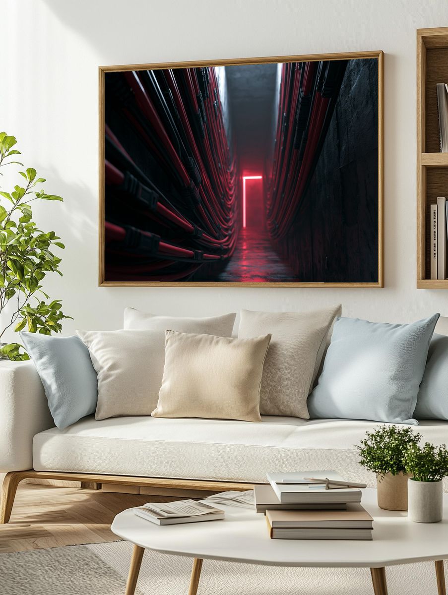 Neon Corridor — Photography Print. — room view 2