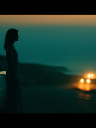 Neon Drive Silhouette Photography Poster.