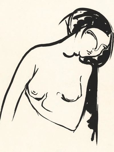 Nude Figure Ink Sketch Poster. poster print