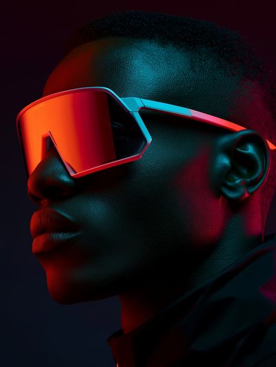 Neon Futurist Portrait Poster. poster