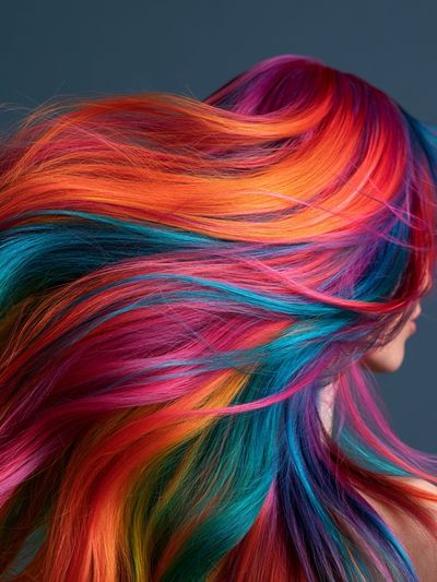 Neon Hair Portrait Print. poster