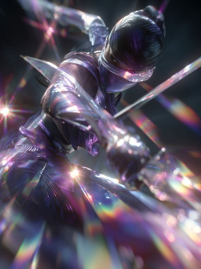Futuristic Ninja Warrior Poster. poster — illustration art