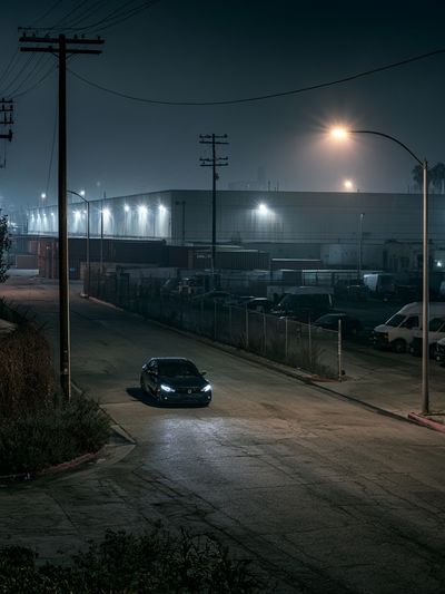 Nocturnal Industrial Street Photography Poster. poster