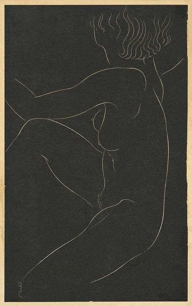 Female nude, seated. (1937) Eric. poster — minimalist art