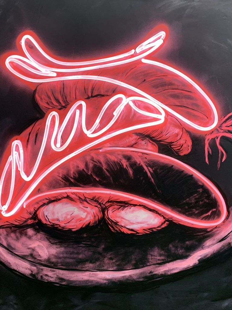 Neon Lips Graffiti Poster. poster — fine-art art
