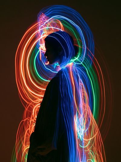Neon Light Portrait Photography Poster.