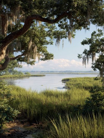 Serene Marsh Landscape Poster