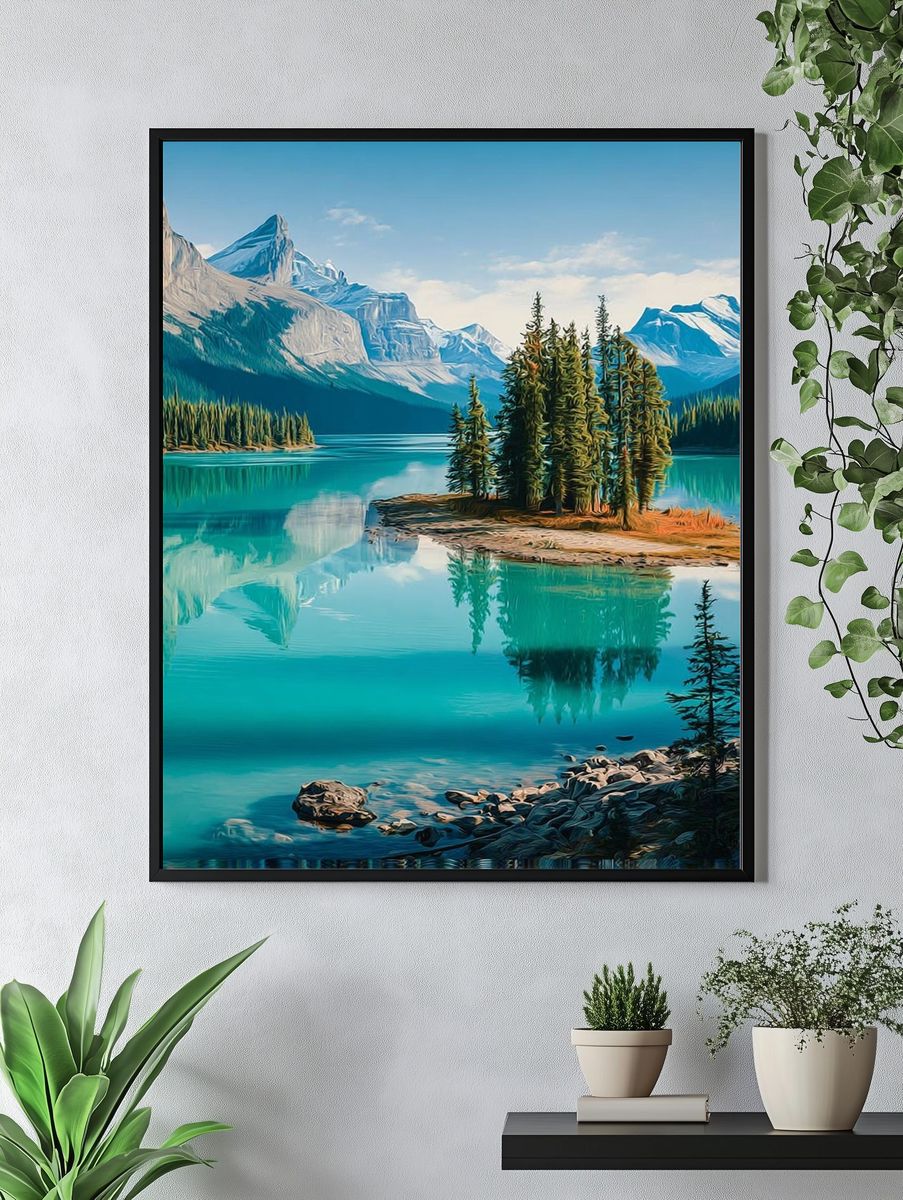 Mountain Lake Reflection — Nature Poster. — room view 4