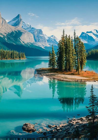 Mountain Lake Reflection — Nature Poster. poster