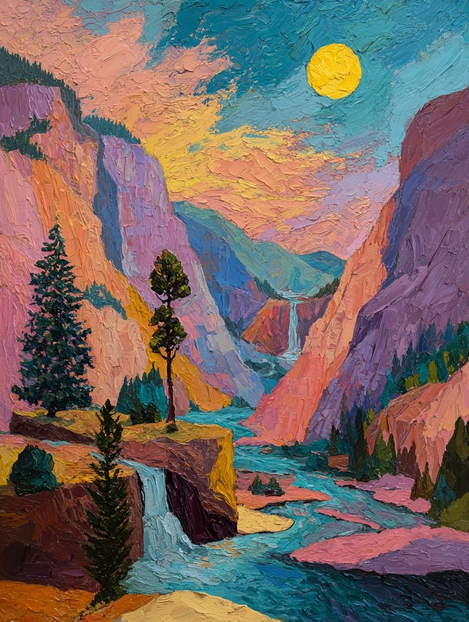 Vibrant Mountain Landscape Poster. poster detail
