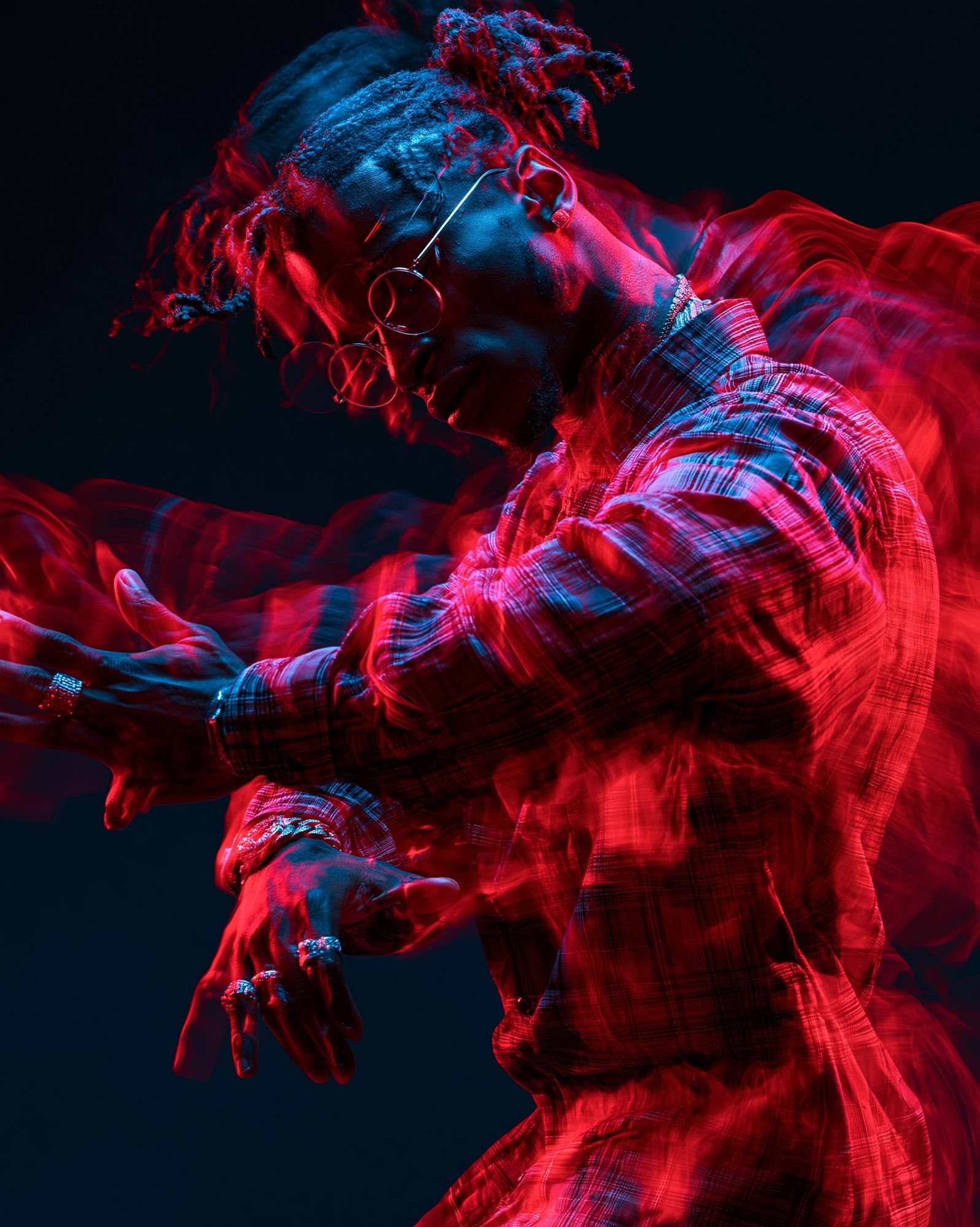 Neon Motion Portrait Print. poster detail