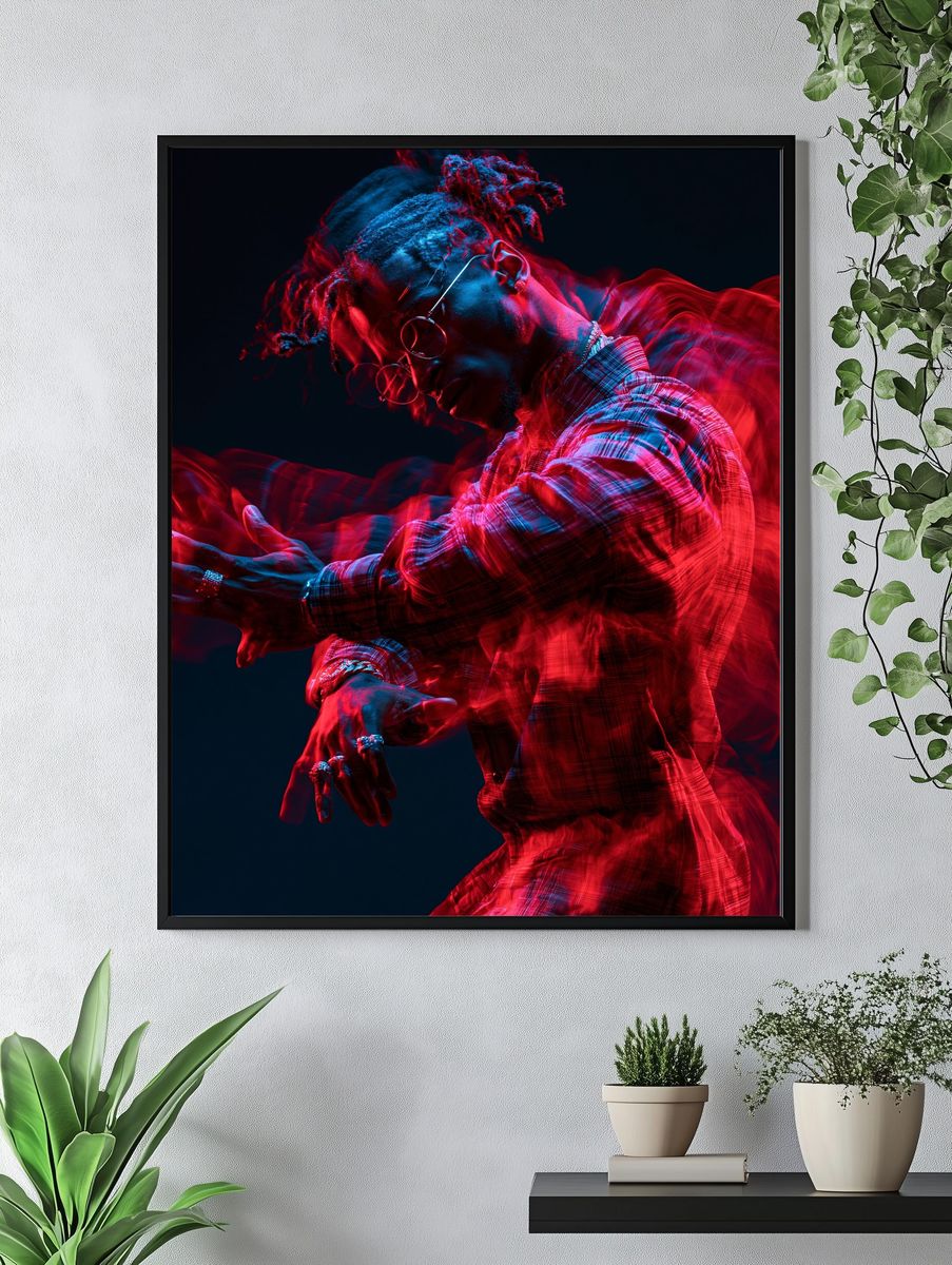 Neon Motion Portrait Print. — room view 4