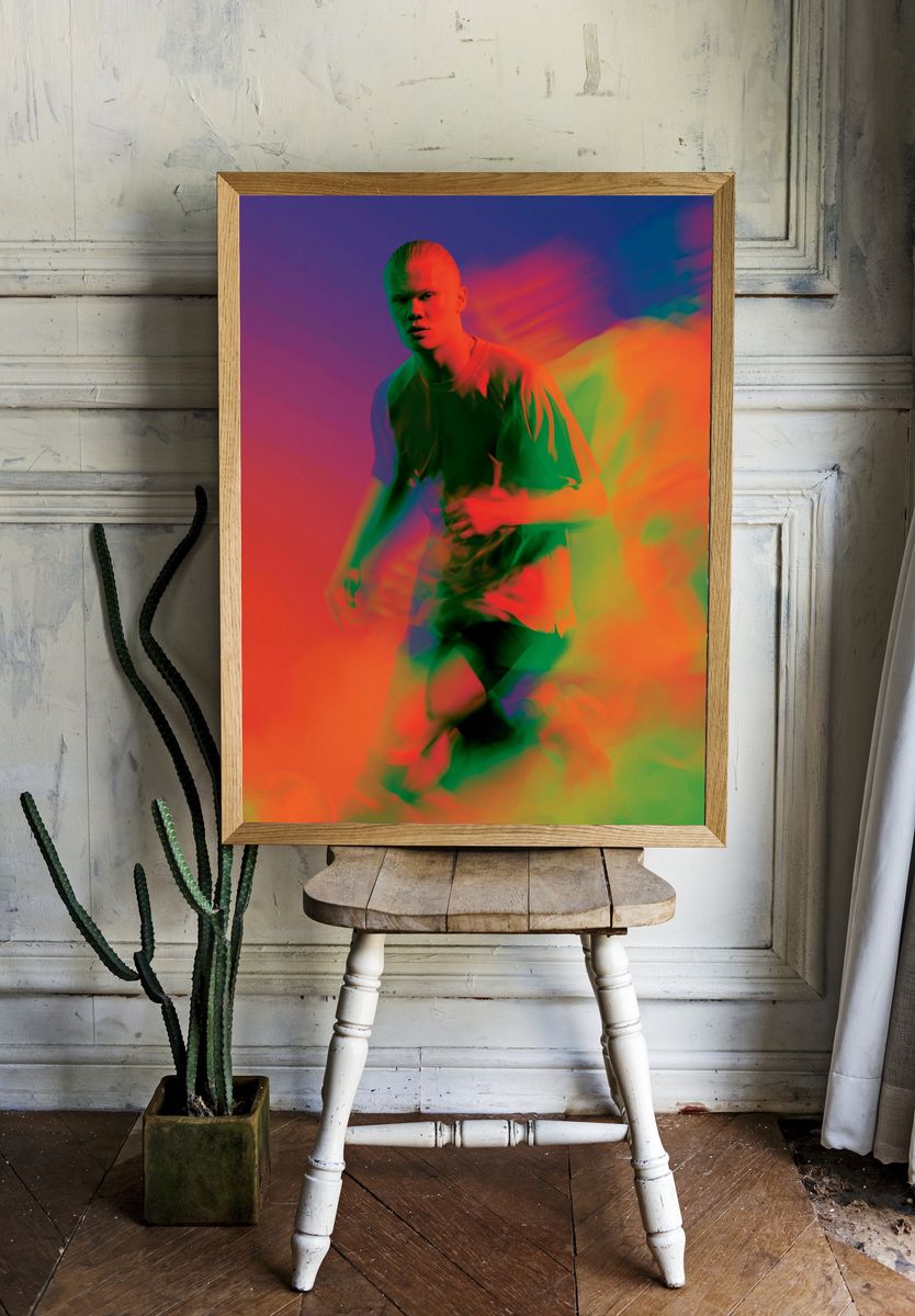 Neon Motion Portrait Print. — room view 1