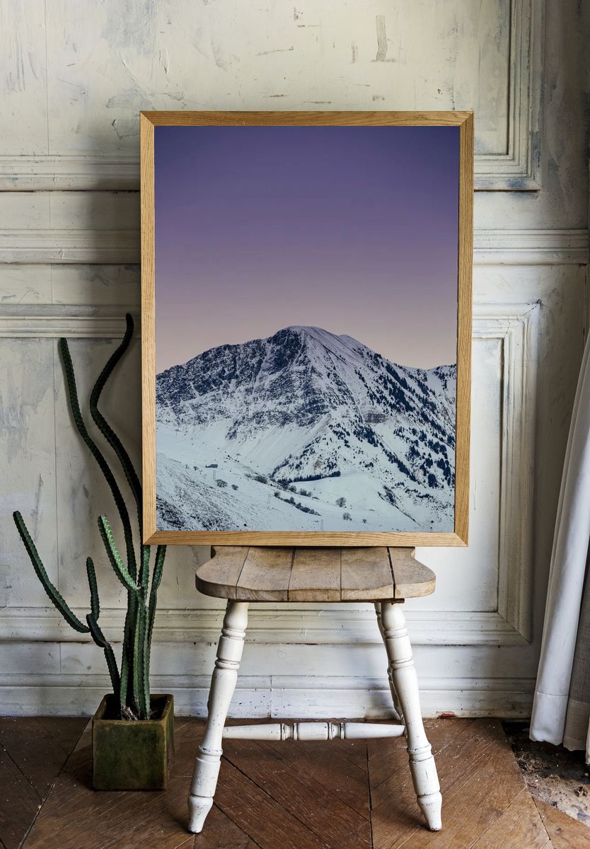 Snowy Mountain Landscape Poster. — room view 1