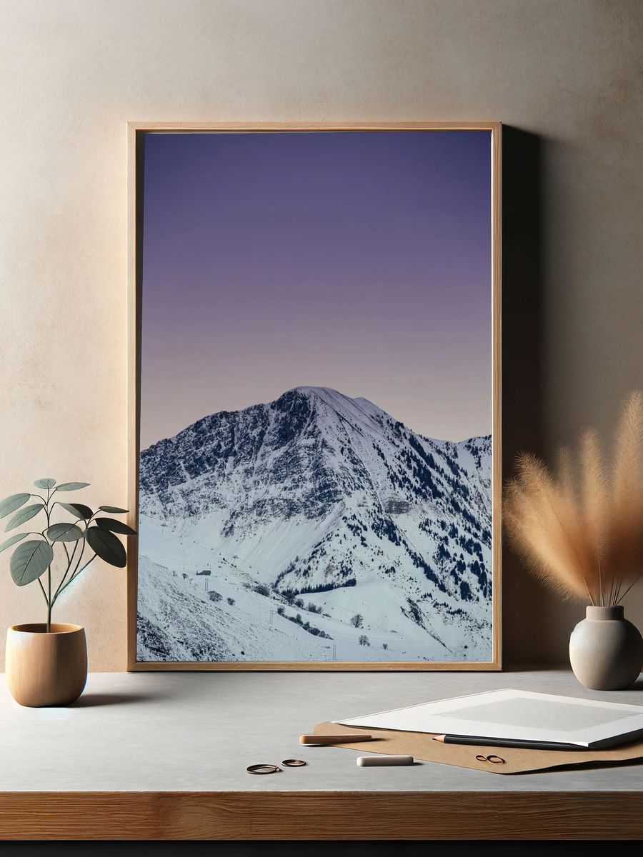 Snowy Mountain Landscape Poster. — room view 2