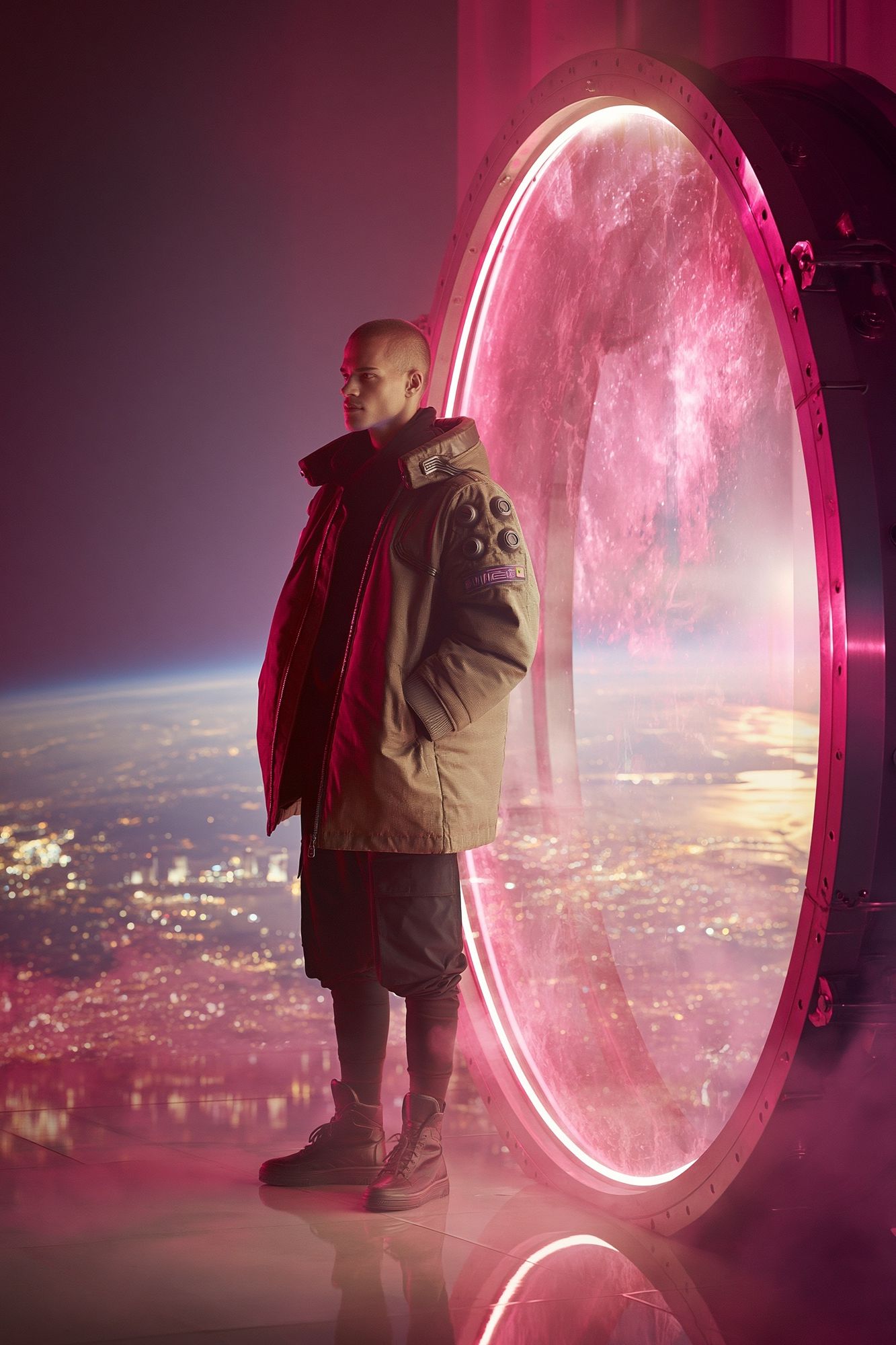 Neon Portal Portrait Poster. poster — photography art