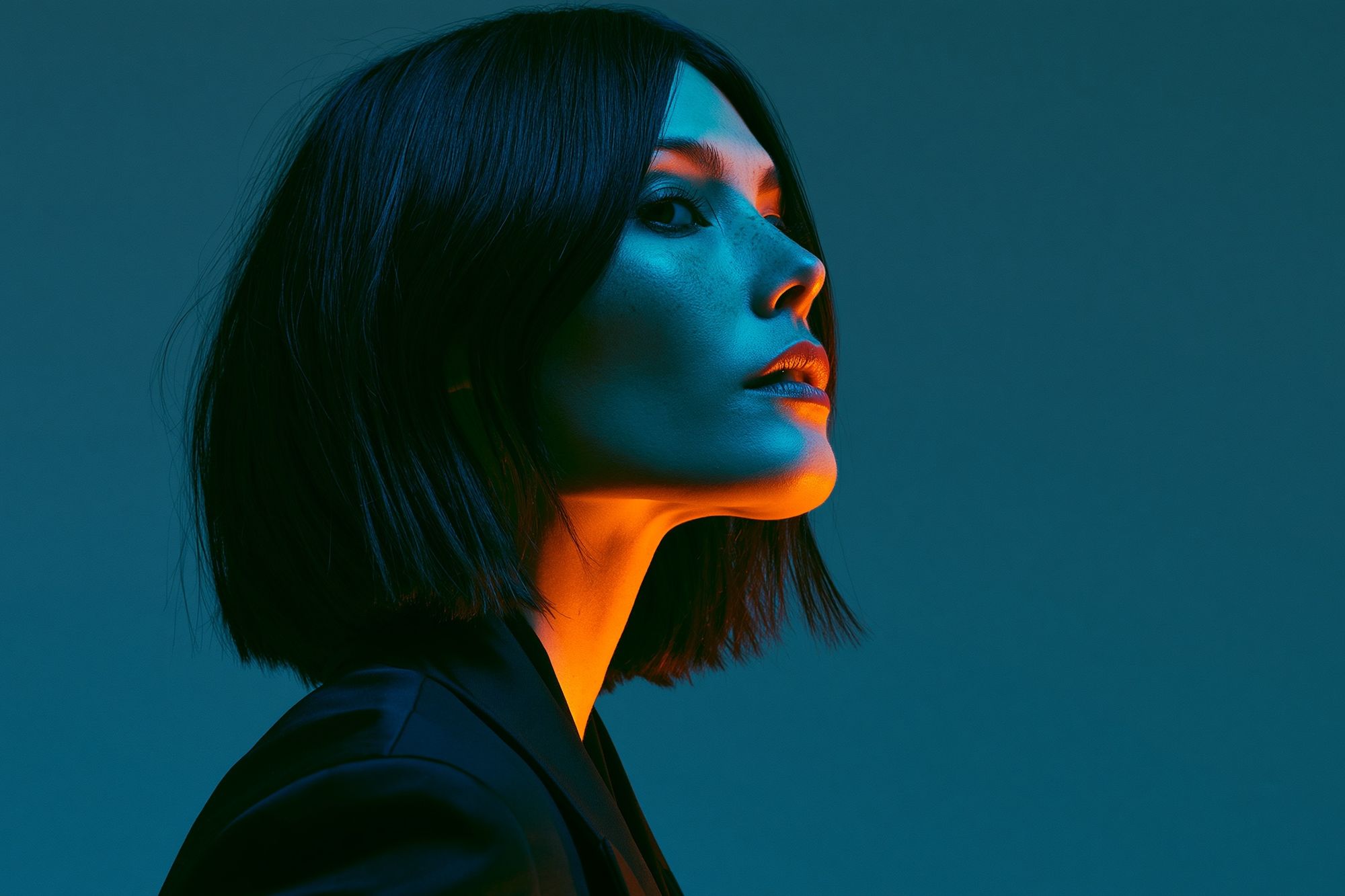 Neon Portrait Photography Poster. poster detail