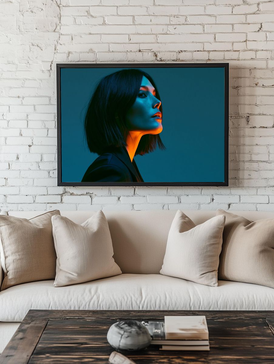 Neon Portrait Photography Poster. — room view 1