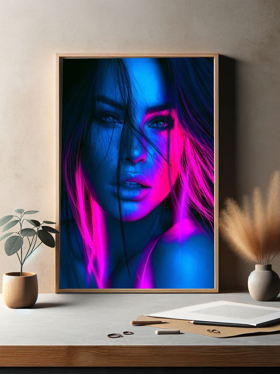 Neon Portrait Photography Poster. — room view 2
