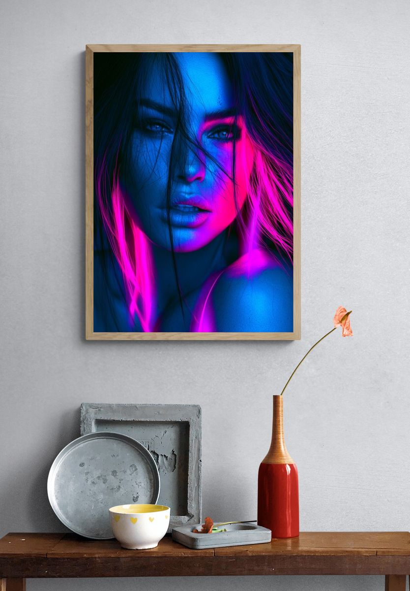 Neon Portrait Photography Poster. — room view 3