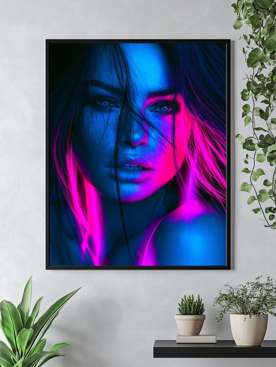 Neon Portrait Photography Poster. — room view 4