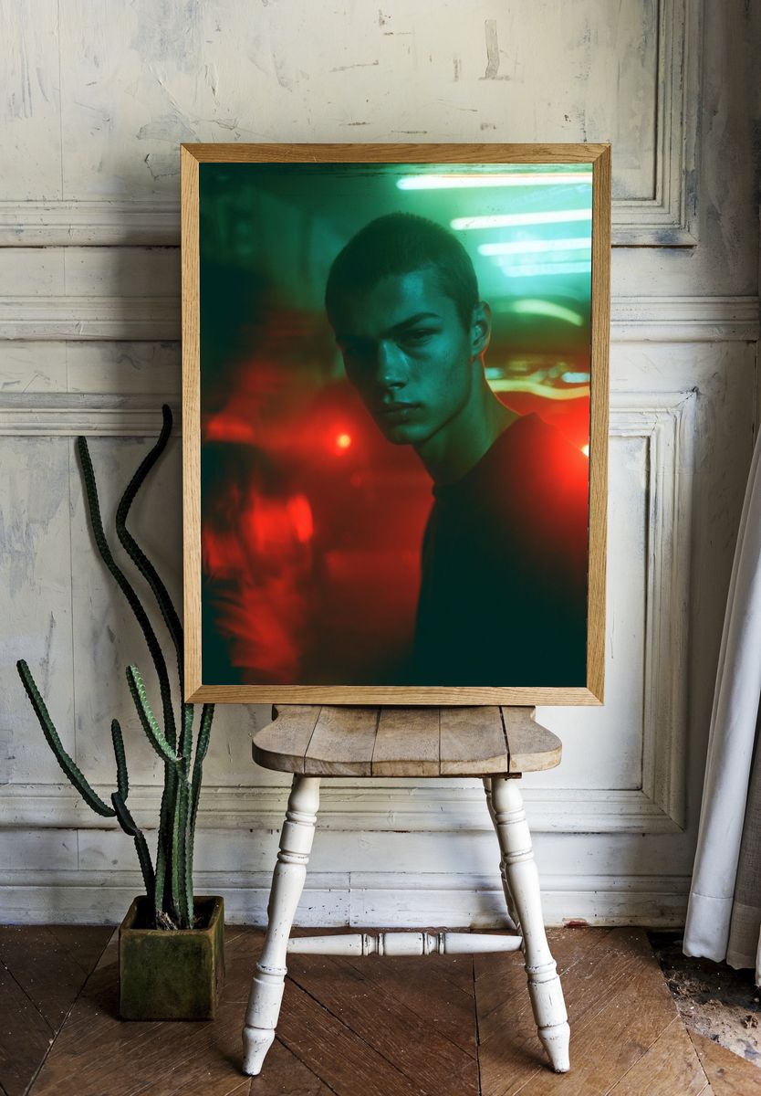 Neon Portrait Photography Poster. — room view 1