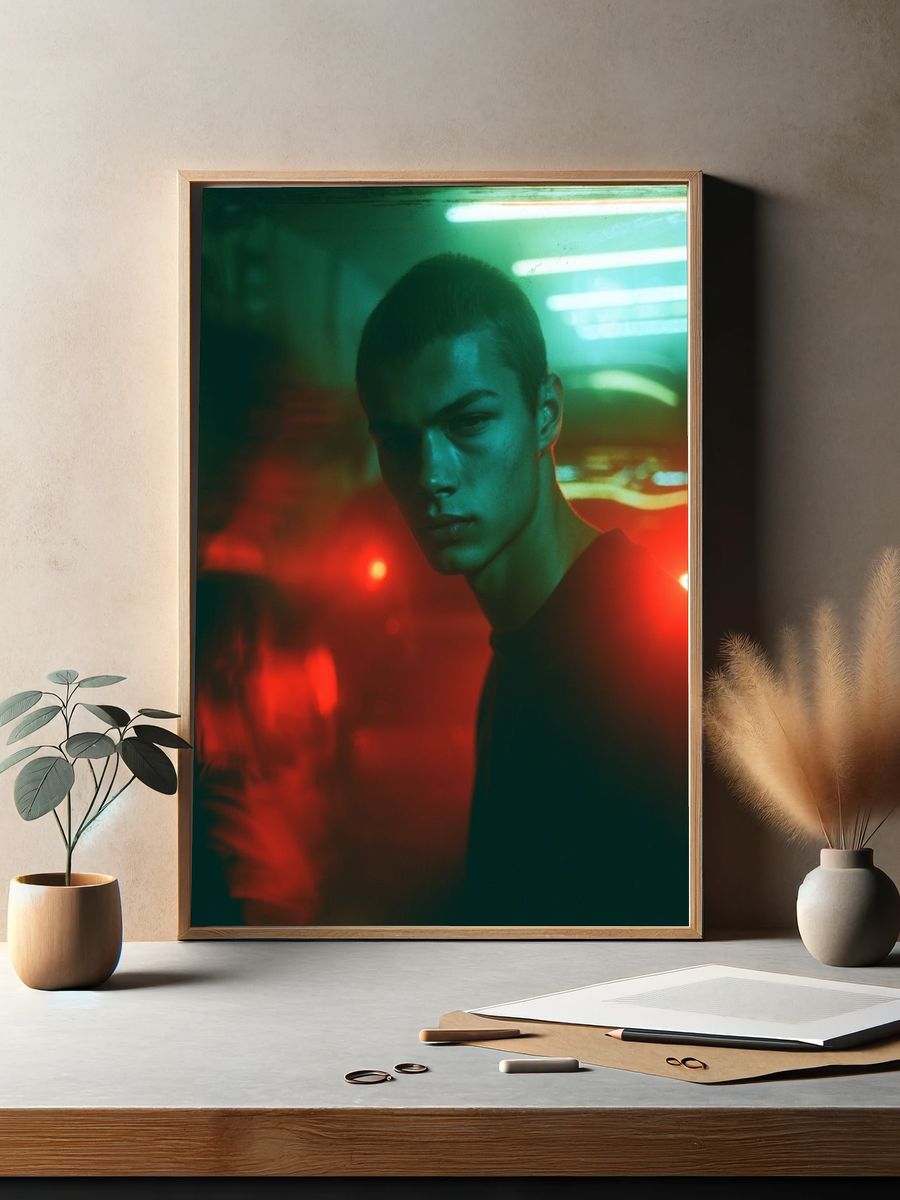 Neon Portrait Photography Poster. — room view 2