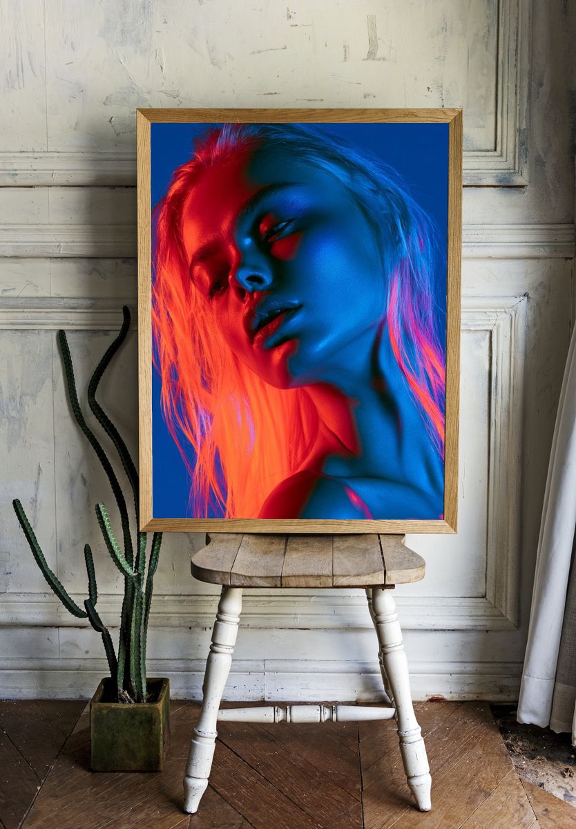 Neon Portrait Photography Poster. — room view 1
