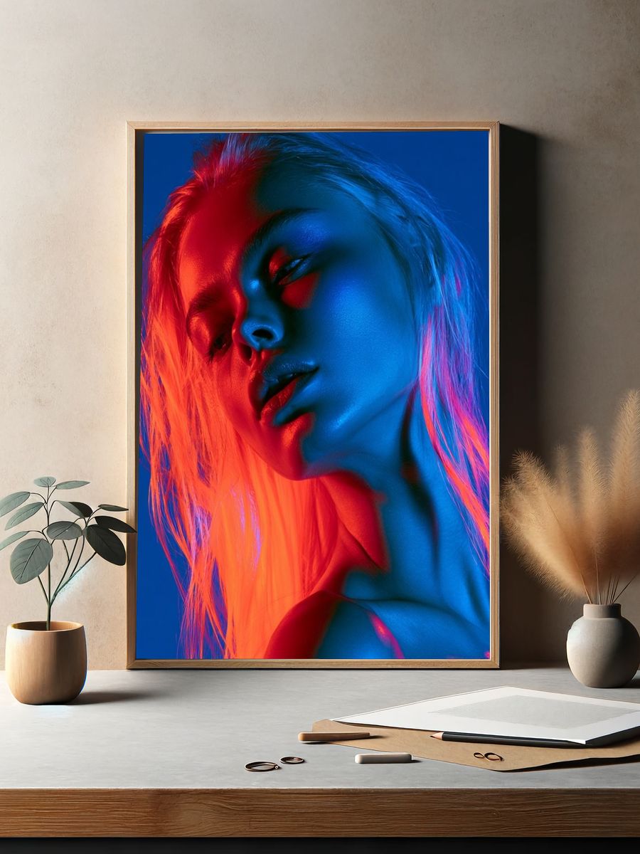 Neon Portrait Photography Poster. — room view 2