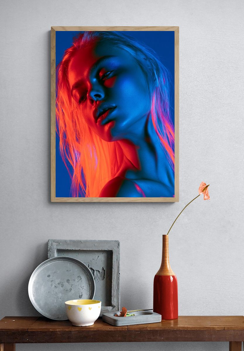 Neon Portrait Photography Poster. — room view 3