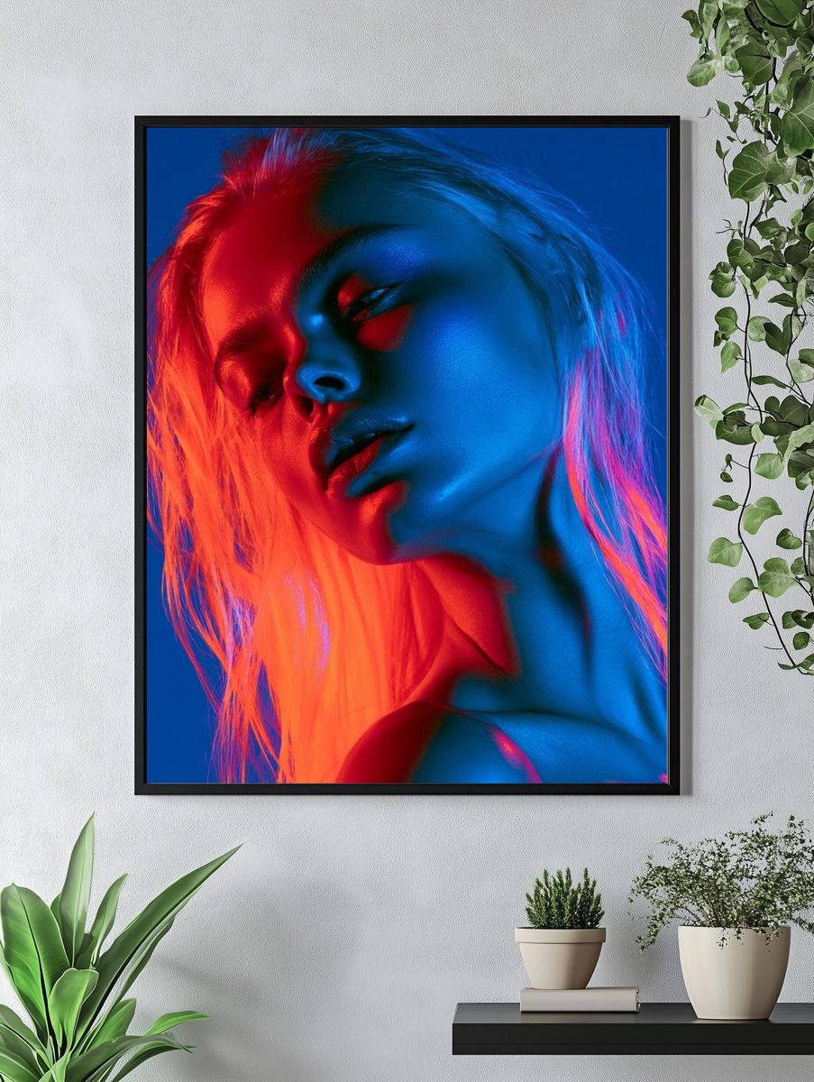 Neon Portrait Photography Poster. — room view 4