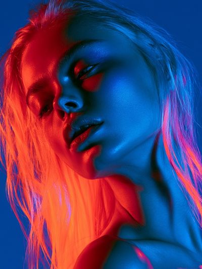 Neon Portrait Photography Poster. poster