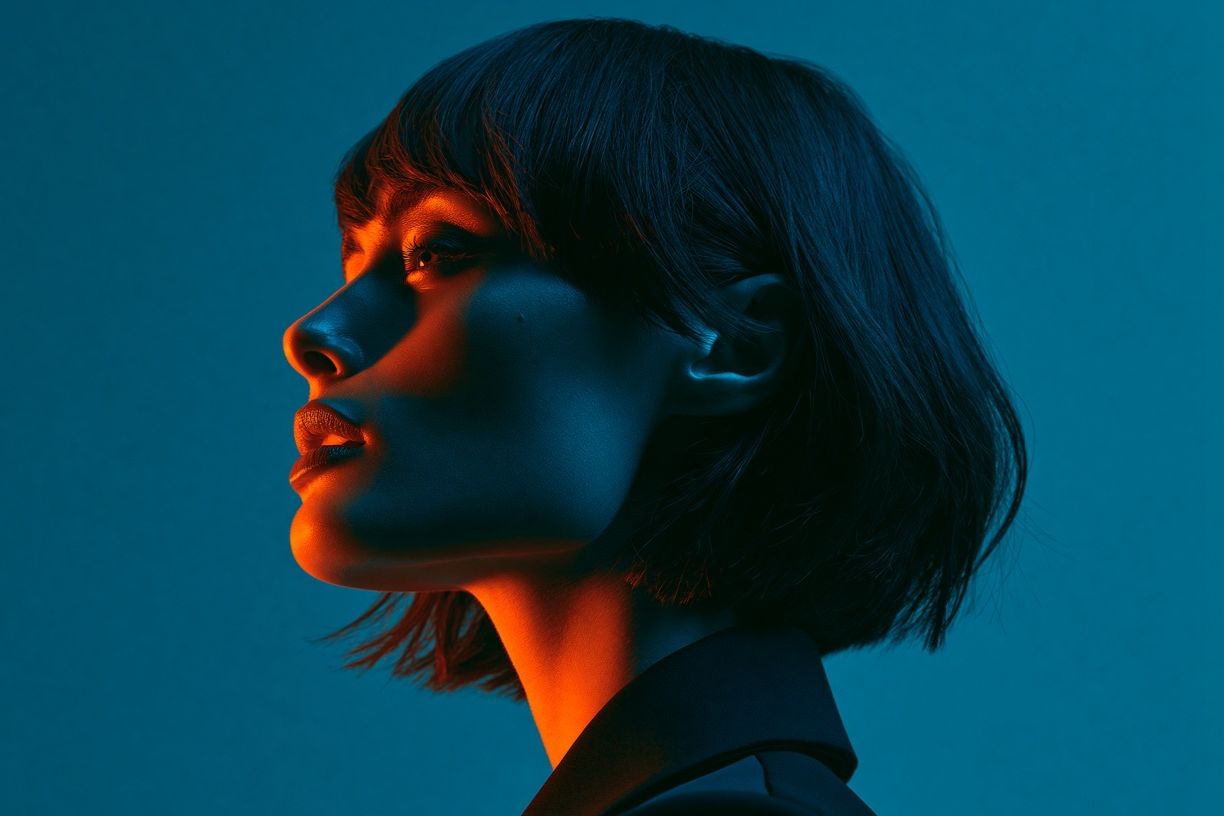 Neon Profile Portrait Print. poster detail