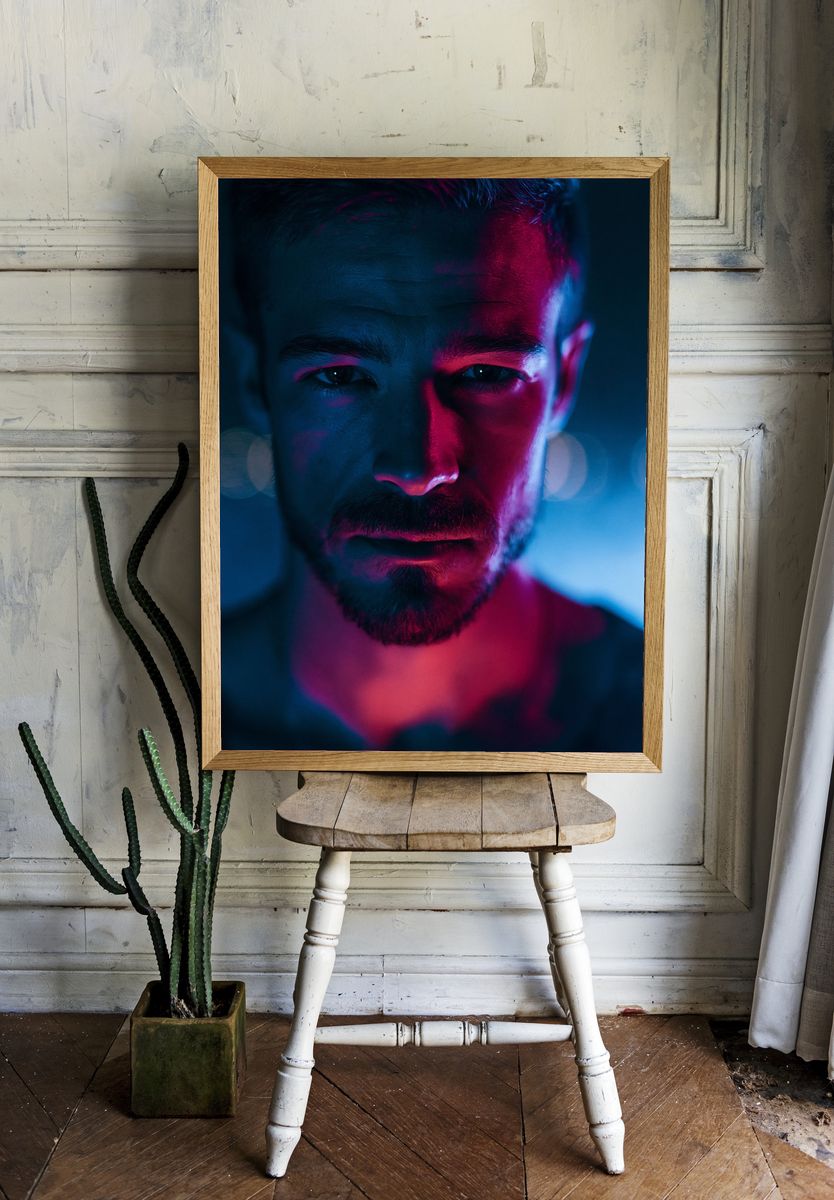 Neon Portrait Poster. room preview