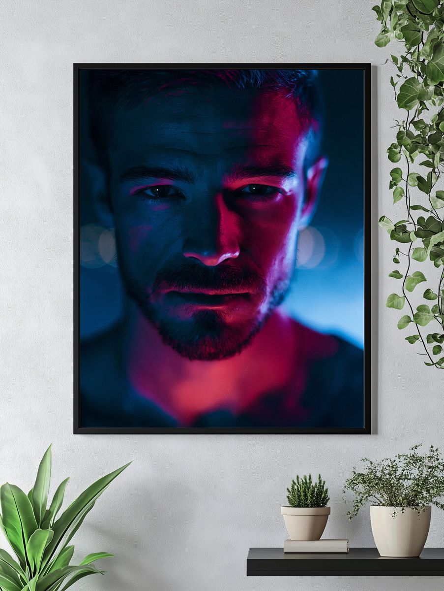 Neon Portrait Poster. — room view 4
